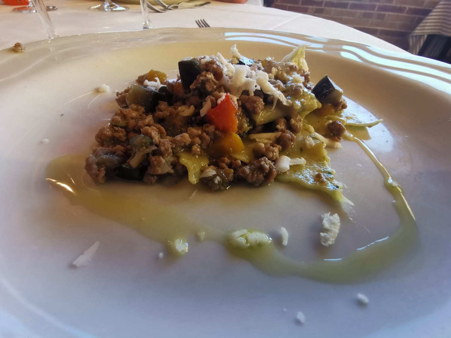 Blecs con ragù bianco di agnello verdure e pecorino dolce di Fanna Blecs con ragù bianco di agnello verdure e pecorino dolce di Fanna