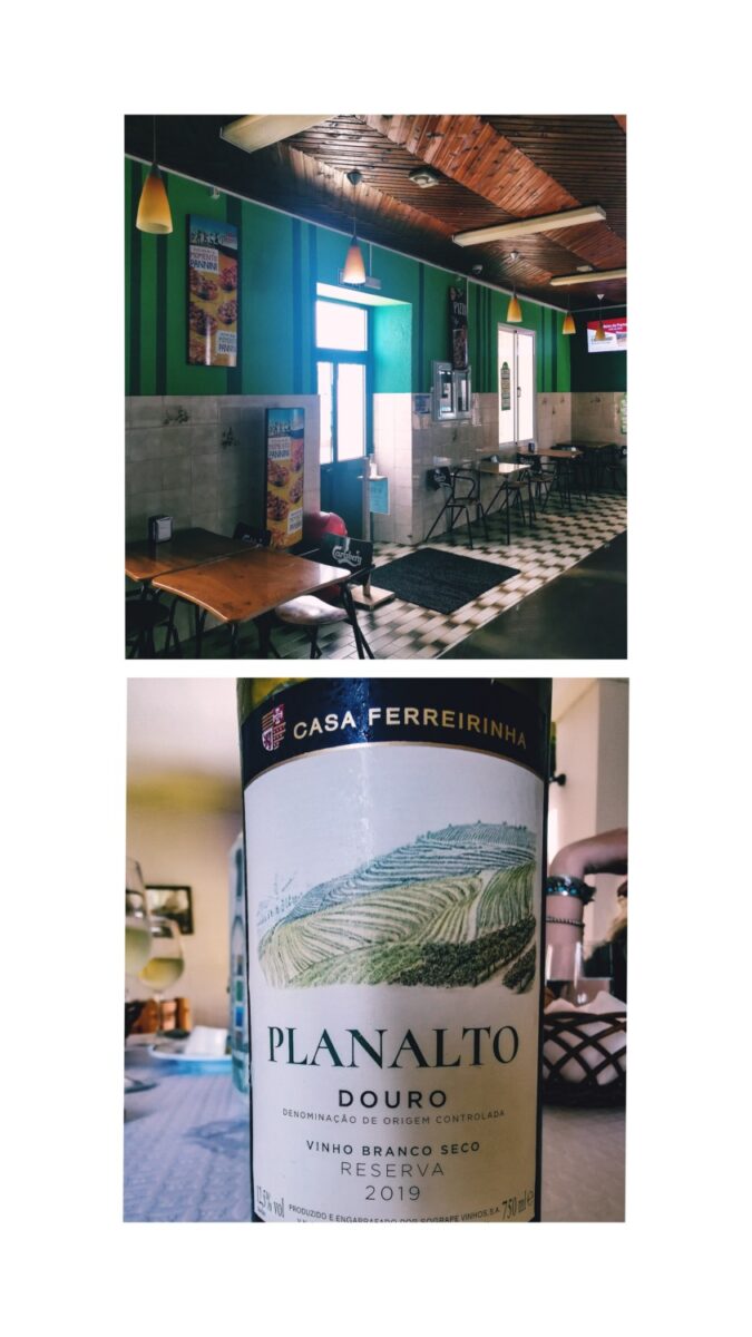 L'interno del ristorante e il vino bianco scelto L'interno del ristorante e il vino bianco scelto