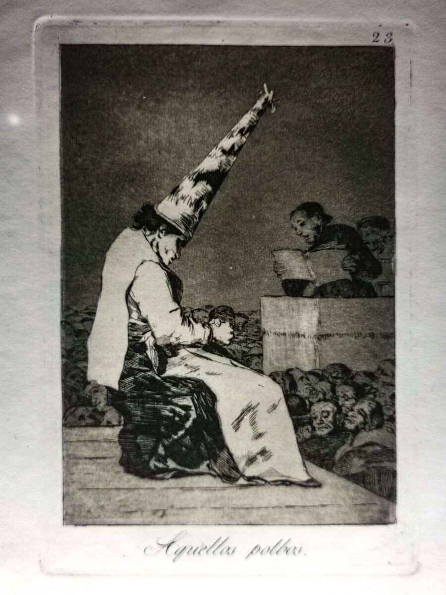 Una litografia della serie Capricci Una litografia della serie Capricci